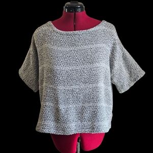 ELEEN FISHER 100% Cotton Boxy Oversized Cropped Short Sleeve Sewatshirt Top Sz L